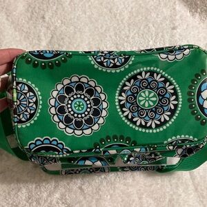 Vera Bradley Green and Blue Lunch Bag with Paisley Print